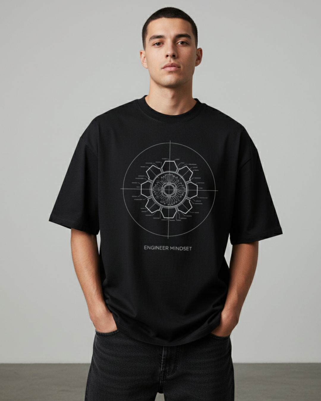 Engineer Mindset – Premium Oversized Unisex T-Shirt