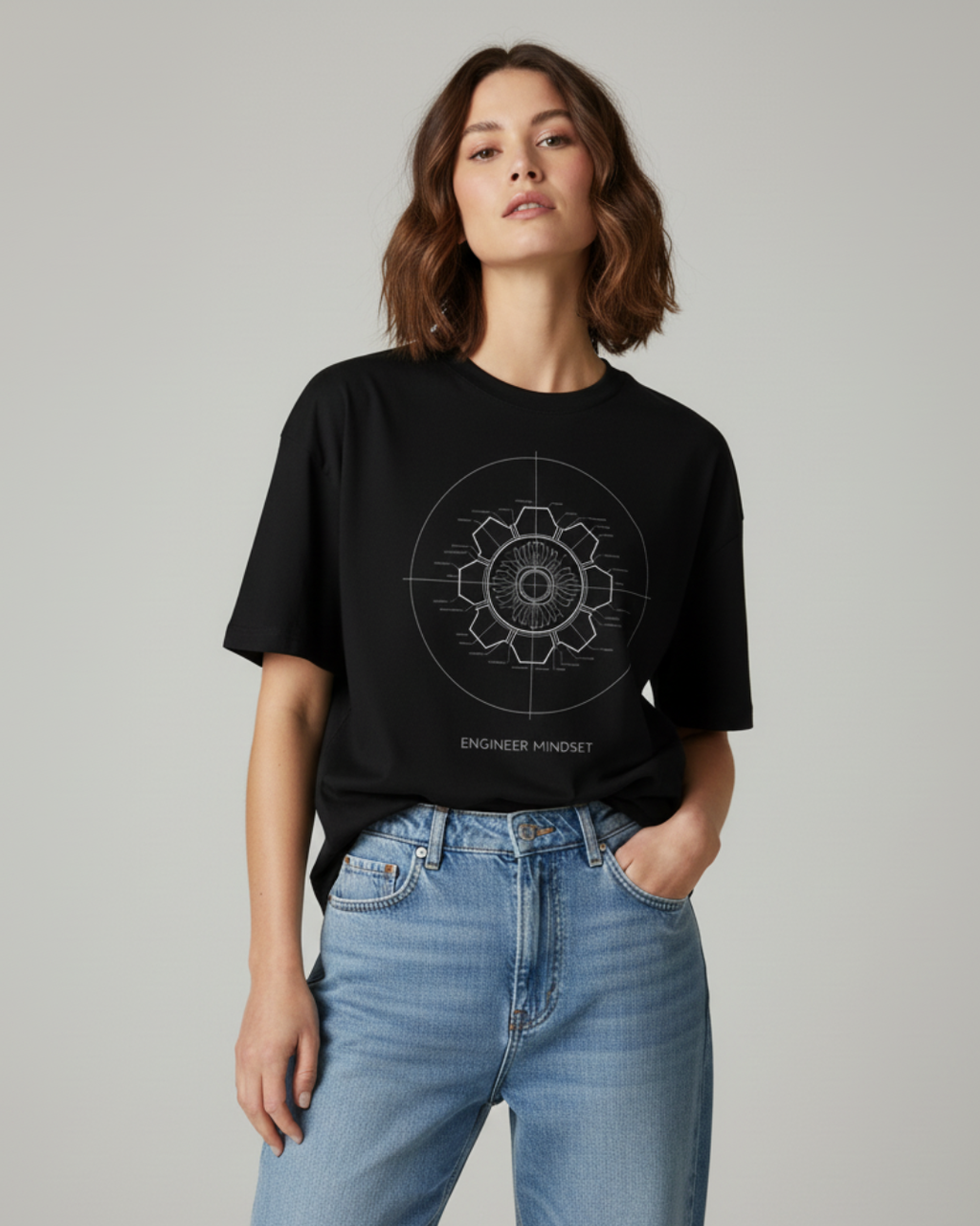 Engineer Mindset – Premium Oversized Unisex T-Shirt