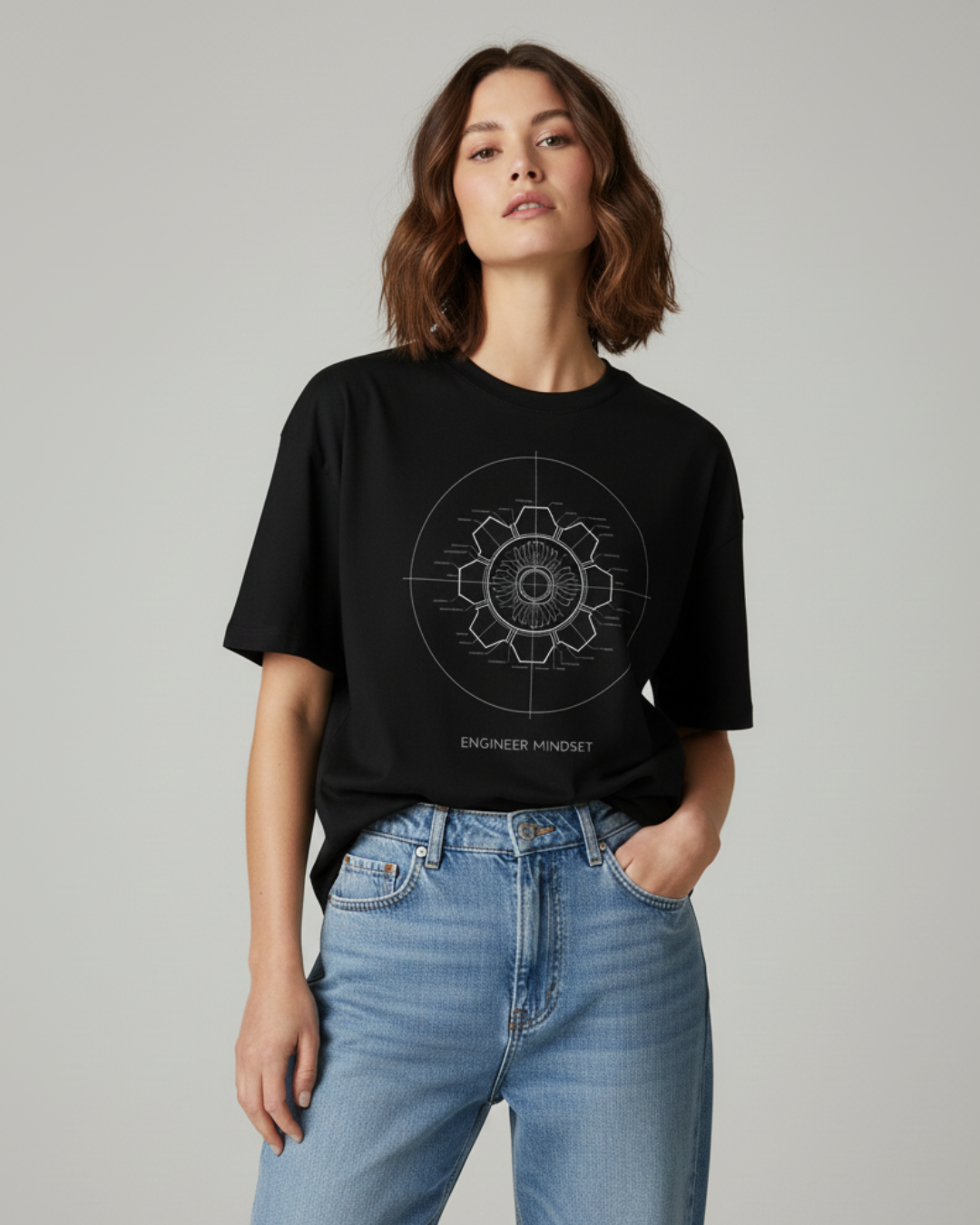 Engineer Mindset – Premium Oversized Unisex T-Shirt