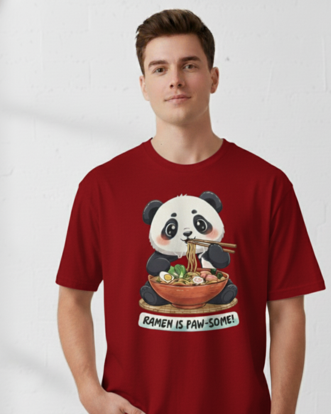 Ramen Is Paw-some – Oversized Unisex Cotton T-Shirt