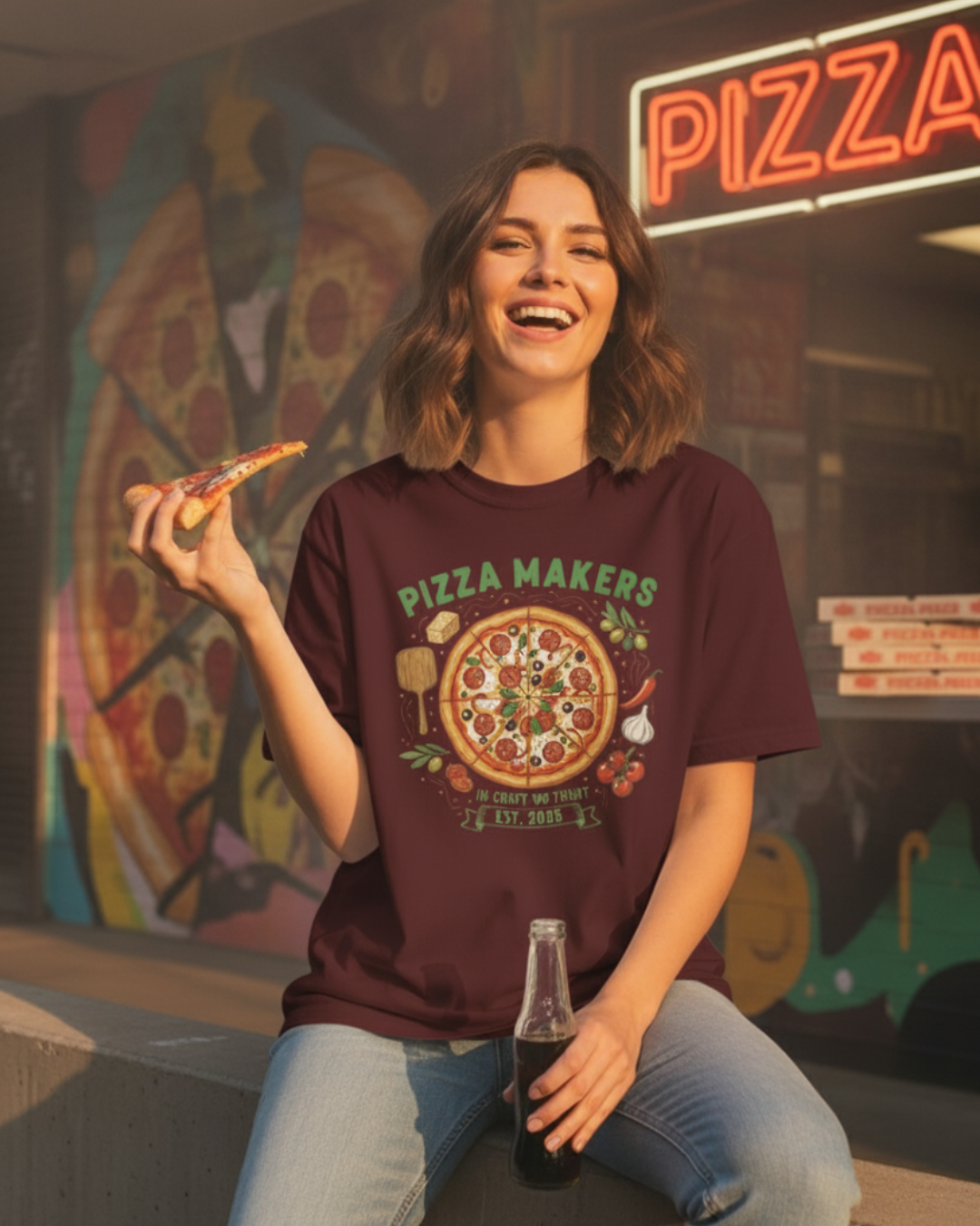 Pizza Makers – Oversized Unisex Cotton T-Shirt